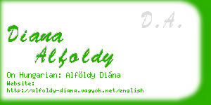diana alfoldy business card
