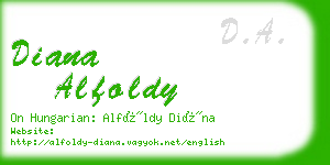 diana alfoldy business card